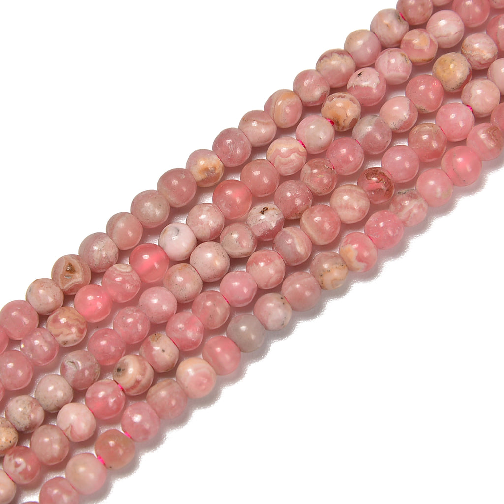 Natural Rhodochrosite Faceted Round 2mm 3mm 15.5 Strand – CRC Beads