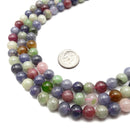Natural Mixed Color Tanzanite Smooth Round Beads Size 8mm 15.5" Strand