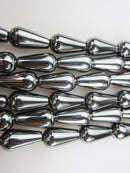 natural hematite smooth teardrop beads