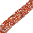 Burnt Orange Fire Agate Diamond Star Cut Beads Size 8mm 15.5'' Strand