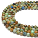 natural chrysocolla smooth round beads