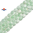 green moonstone faceted oval beads