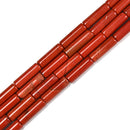 Natural Red Jasper Cylinder Tube Beads Size 4x13mm 15.5'' Strand