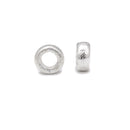 925 Sterling Silver Large Hole Rondelle Beads Size 3.5x7.3mm 6pcs per Bag