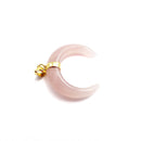rose quartz cresent moon pendant