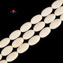 White Turquoise Oval Shape Beads Size 18x30mm 15.5'' Strand