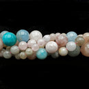 Multi Color Morganite Smooth Round Beads 4mm 6mm 8mm 10mm 12mm 15.5'' Strand