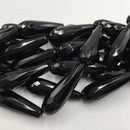 black onyx faceted teardrop beads
