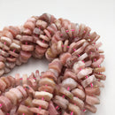 natural pink opal faceted irregular rondelle beads