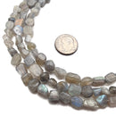 Labradorite Irregular Pebble Nugget Beads Approx 6-8mm 15.5" Strand