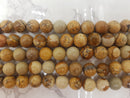 picture jasper smooth round beads 