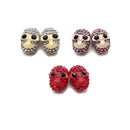 Resin with Rhinestone Skull Pendant Charm 11x16mm Sold Per Pair