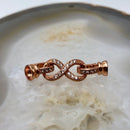 rose gold plated copper with micro pave clear zircon clasp