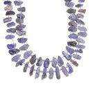 Natural Tanzanite Rough Nugget Top Drilled Beads Size 15-20mm 15.5'' Strand