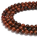 Natural Mahogany Obsidian Smooth Round Beads Size 6mm 8mm 10mm 15.5'' Strand