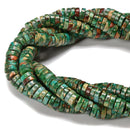 Dark Green Aqua Terra Jasper Heishi Disc Beads Size 2x4mm 3x6mm 3x8mm 15.5'' Str