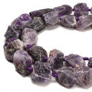Dark Amethyst Rough Nugget Chunks Beads Size 20-30mm 15.5'' Strand