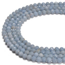 Natural Angelite Faceted Round Beads Size 3.5-4mm 5.5-6mm 15.5'' Strand