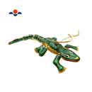 Cloisonne Christmas Tree Ornament Wiggling Alligator Decoration 6" Inches Long