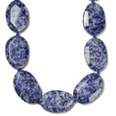 Natural Blue Spot Jasper Faceted Oval Beads Size 28x42mm 15.5'' Strand