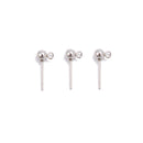 304 Stainless Steel Silver Earring Studs with Hook Size 4x15mm 20 Pcs Per Bag