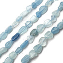 Natural Aquamarine Smooth Pebble Nugget Beads Approx 5-7mm 15.5" Strand