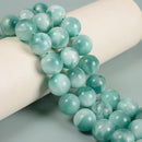 Iridescent Dark Green Moonstone Smooth Round Beads 14mm to 20mm 15.5'' Strand