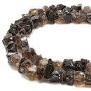 Smoky Quartz Rough Nugget Chunks Center Drill Beads Approx 8x16mm 15.5" Strand