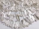 Clear Quartz Smooth Graduated Stick Points Beads Size 14-60mm 15.5" Strand