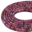 Natural Ruby Faceted Rondelle Beads Size 3x8mm 4x7mm 5x9mm 15.5" Strand