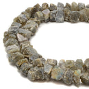 Labradorite Rough Nugget Chunks Center Drill Beads Approx 8x14mm 15.5" Strand