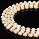 White Turquoise Prism Cut Double Point Faceted Round Beads 6mm 15.5'' Strand
