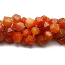 Natural Carnelian Faceted Nugget Chunk Beads Approx 13x20mm 15.5" Strand