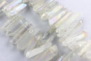 quartz ab plated graduated rough top drill points beads