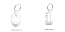 925 Sterling Silver Number Zero to Nine Pendant Charm Size 8x10mm 6 Pcs Per Bag