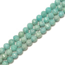 Amazonite Prism Cut Faceted Round Beads 10mm 15.5" Strand