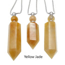 Natural Stone Essential Oil Necklace Perfume Bottle Faceted Points & Silver Chain