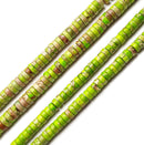 Light Green Sea Sediment Jasper Heishi Discs 3x6mm 3x8mm 15.5" Strand