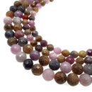 genuine ruby sapphire faceted round beads