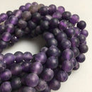 large hole amethyst matte round beads