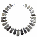 labradorite graduated smooth flat teardrop beads