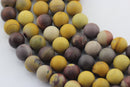 large hole mookaite matte round beads