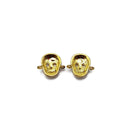 Alloy Silver/Gold Plated Rhinestone Skull Connector Charm 17x19mm Sold Per Pair