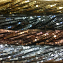 copper gold silver gray plated hematite smooth cube beads