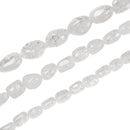 Natural Clear Crackle Quartz Nugget Beads Size 8x10mm 15.5'' Strand