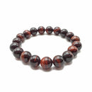 Red Tiger's Eye Bracelet Smooth Round Size 8mm 10mm 7.5" Length