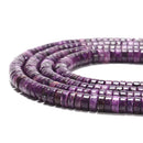 Natural Dark Lepidolite Heishi Disc Beads Size 2x4mm 3x6mm 3x8mm 15.5'' Strand