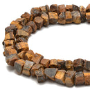 Yellow Tiger's Eye Rough Nugget Chunks Center Drill Beads 8-16mm 15.5" Strand