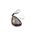 Purple Sea Sediment Jasper Pendant Irregular Shape Keychain Clasp 30x45mm