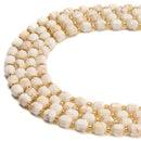 White Turquoise Prism Cut Double Point Faceted Round Beads 6mm 15.5'' Strand